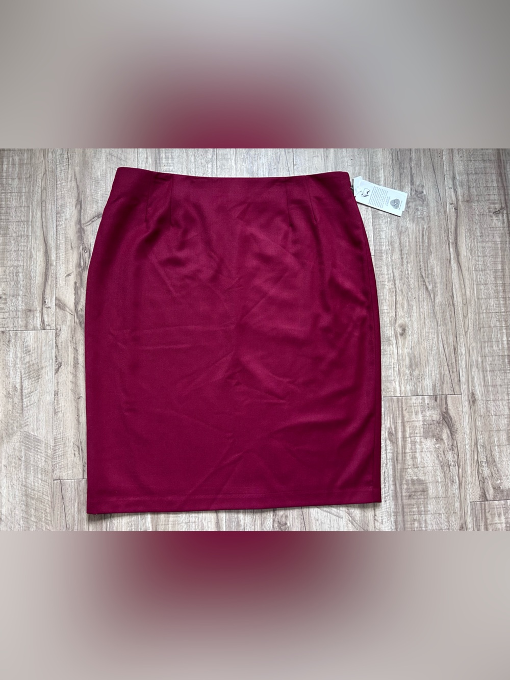 100% pure new wool vintage sears Burgundy red Pencil Skirt - Classic Tailored